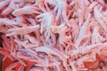 Raw fresh chicken meat for sale in supermarket.の写真素材