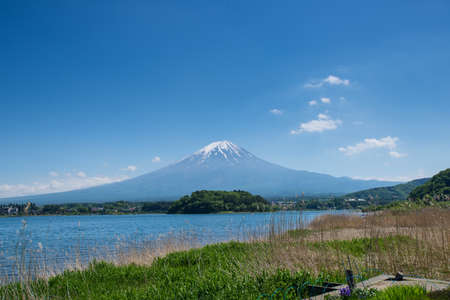 Mount Fuji reflected in Lake , Japan.の写真素材