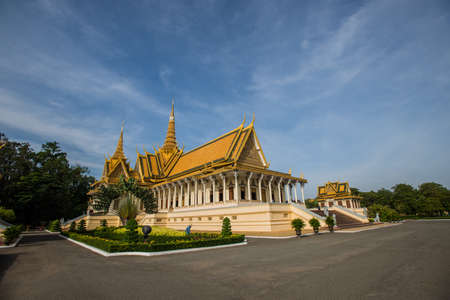Phnom Penh tourist attraction and famouse landmark - Royal Palace complex, Cambodia