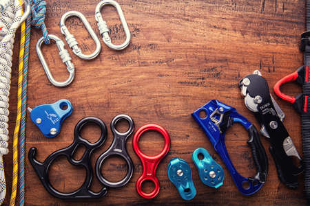 Climbing equipment outdoor for a Mountain trip or RescueClimbing equipment outdoor for a Mountain...