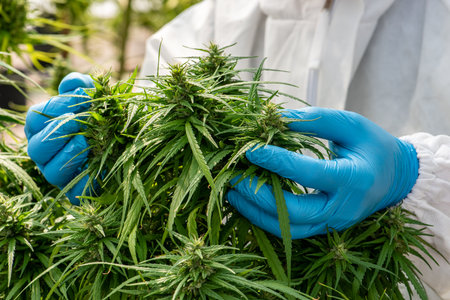 Medical Marijuana in Ccannabis  Flower Before The Harvest Concept of herbal alternative medicine, cbd oil, medicine  industry in a greenhouse.の写真素材