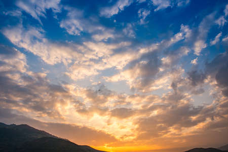 Beautiful twilight sky with cloud before sunset morning background image