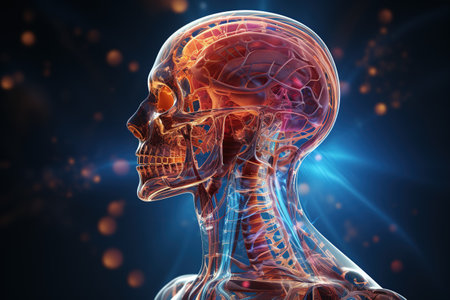 an abstract MRI scan showing a human full body, medical education. Generated with AIの素材