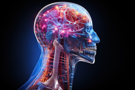 an abstract MRI scan showing a human full body, medical education. Generated with AIの素材