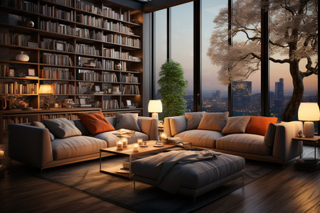 modern library. Generated with AIの素材