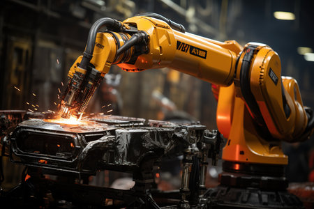 robot arms in the modern automotive industry. Generated with AIの素材