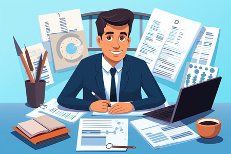 Accountants are responsible for managing financial records, tracking transactions, preparing financial statements, Generated with AIの素材