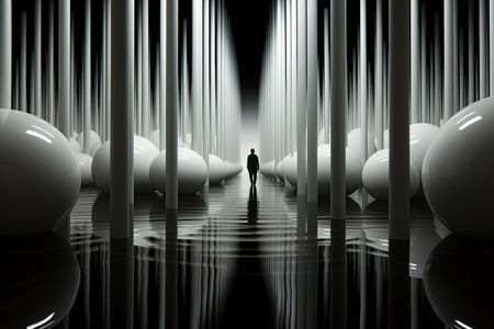 Illusion of Depth captures the art of creating three-dimensional perceptions on a two-dimensional surface. Generated with AIの素材