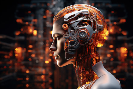 Visuals showcase AI-powered, data analysis, natural language processing, innovative ways AI is transforming industries and daily life,Generated with AIの素材
