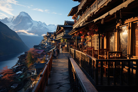Travelers exploring tourist destinations around the world, capturing the beauty of diverse cultures, stunning landscapes, and iconic landmarks. Generated with AIの素材