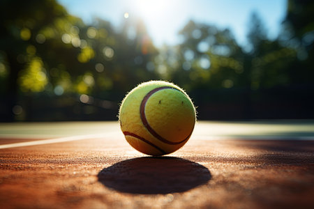 Tennis: Two athletes engage in an intense rally, gracefully swinging their tennis rackets.Generated with AIの素材