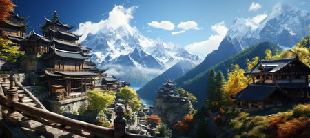 Travelers exploring tourist destinations around the world, capturing the beauty of diverse cultures, stunning landscapes, and iconic landmarks. Generated with AIの素材