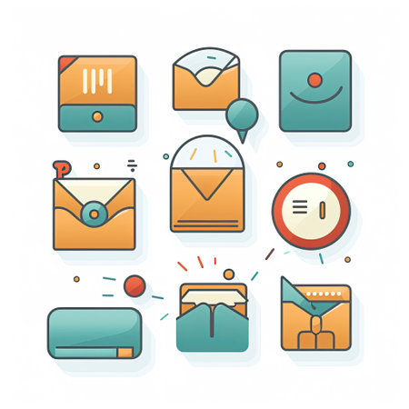 Communication Icons: Icons including a phone, envelope, and speech bubble for communication.Generated with AIの素材