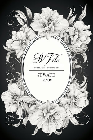 Classic Black and White Invite: A timeless black and white invitation with a touch of elegance. Generated with AIの素材