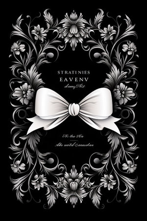Classic Black and White Invite: A timeless black and white invitation with a touch of elegance. Generated with AIの素材