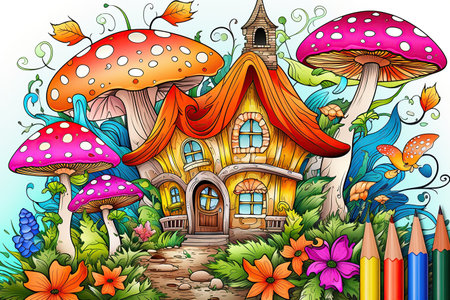 Coloring pages: Printable or digital illustrations designed for coloring with a variety of colors,Generated with AIの素材
