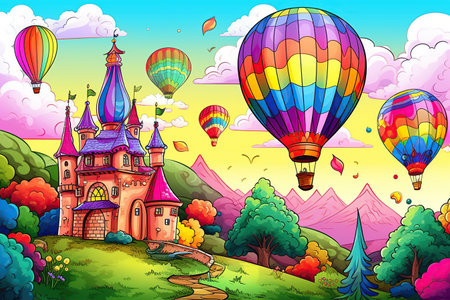 Coloring pages: Printable or digital illustrations designed for coloring with a variety of colors,Generated with AIの素材