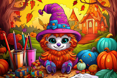 Coloring pages: Printable or digital illustrations designed for coloring with a variety of colors,Generated with AIの素材