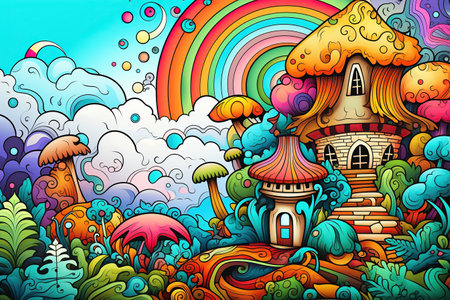 Coloring pages: Printable or digital illustrations designed for coloring with a variety of colors,Generated with AIの素材