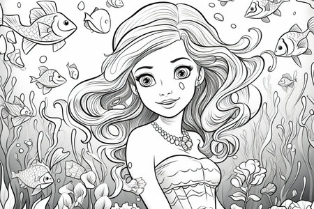 Coloring pages: Printable or digital illustrations designed for coloring with a variety of colors,Generated with AIの素材