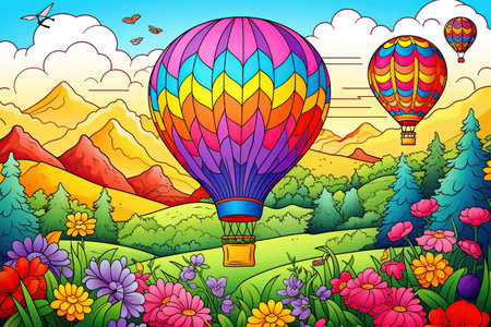 Coloring pages: Printable or digital illustrations designed for coloring with a variety of colors,Generated with AIの素材