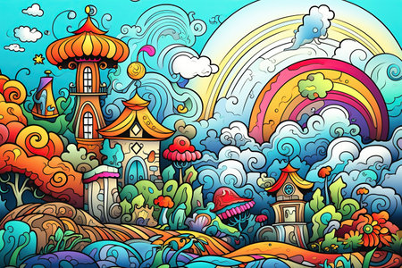 Coloring pages: Printable or digital illustrations designed for coloring with a variety of colors,Generated with AIの素材