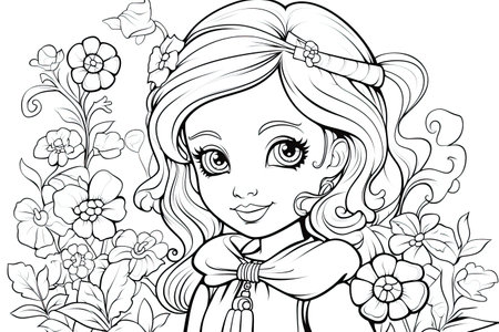 Coloring pages: Printable or digital illustrations designed for coloring with a variety of colors,Generated with AIの素材