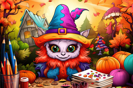 Coloring pages: Printable or digital illustrations designed for coloring with a variety of colors,Generated with AIの素材