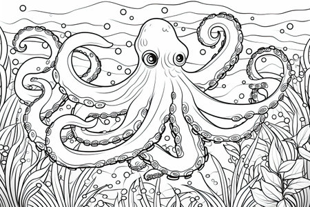 Coloring pages: Printable or digital illustrations designed for coloring with a variety of colors,Generated with AIの素材