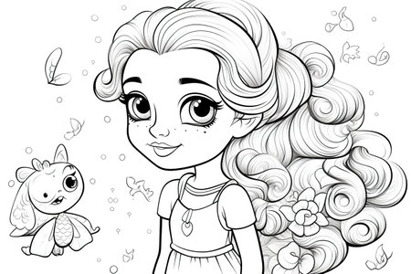 Coloring pages: Printable or digital illustrations designed for coloring with a variety of colors,Generated with AIの素材