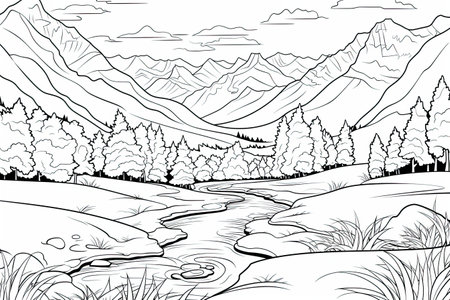 Coloring pages: Printable or digital illustrations designed for coloring with a variety of colors,Generated with AIの素材