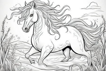 Coloring pages: Printable or digital illustrations designed for coloring with a variety of colors,Generated with AIの素材