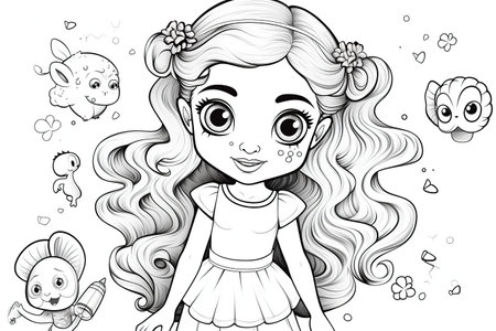 Coloring pages: Printable or digital illustrations designed for coloring with a variety of colors,Generated with AIの素材