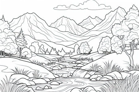 Coloring pages: Printable or digital illustrations designed for coloring with a variety of colors,Generated with AIの素材