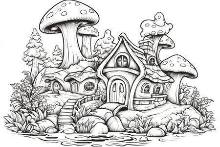 Coloring pages: Printable or digital illustrations designed for coloring with a variety of colors,Generated with AIの素材