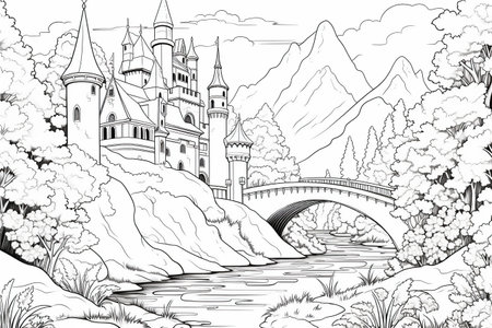 Coloring pages: Printable or digital illustrations designed for coloring with a variety of colors,Generated with AIの素材