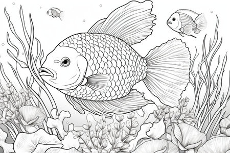 Coloring pages: Printable or digital illustrations designed for coloring with a variety of colors,Generated with AIの素材