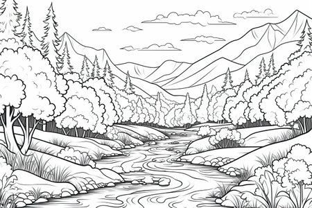Coloring pages: Printable or digital illustrations designed for coloring with a variety of colors,Generated with AIの素材