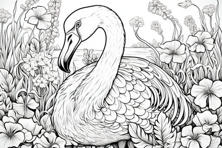 Coloring pages: Printable or digital illustrations designed for coloring with a variety of colors,Generated with AIの素材