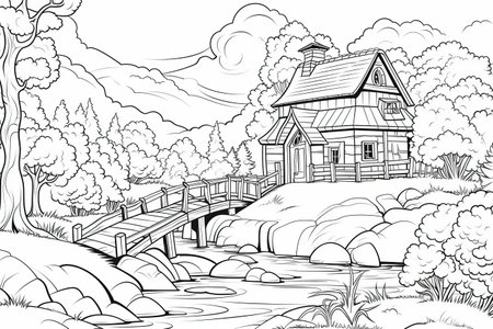 Coloring pages: Printable or digital illustrations designed for coloring with a variety of colors,Generated with AIの素材