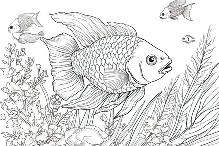 Coloring pages: Printable or digital illustrations designed for coloring with a variety of colors,Generated with AIの素材