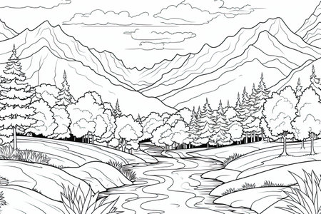 Coloring pages: Printable or digital illustrations designed for coloring with a variety of colors,Generated with AIの素材