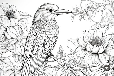 Coloring pages: Printable or digital illustrations designed for coloring with a variety of colors,Generated with AIの素材