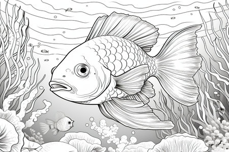 Coloring pages: Printable or digital illustrations designed for coloring with a variety of colors,Generated with AIの素材