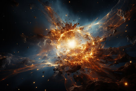 Supernova Explosion light as a star goes supernova, briefly outshining entire galaxies.Generated with AIの素材
