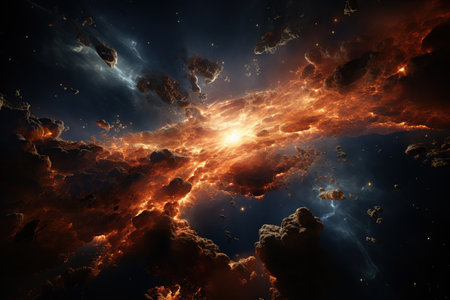 Supernova Explosion light as a star goes supernova, briefly outshining entire galaxies.Generated with AIの素材