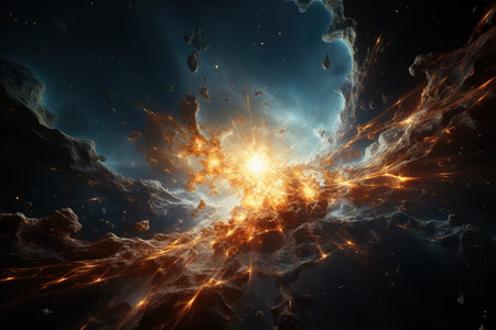 Supernova Explosion light as a star goes supernova, briefly outshining entire galaxies.Generated with AIの素材