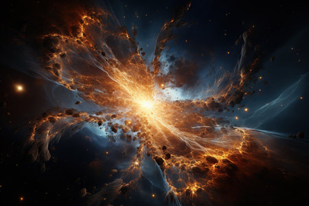 Supernova Explosion light as a star goes supernova, briefly outshining entire galaxies.Generated with AIの素材