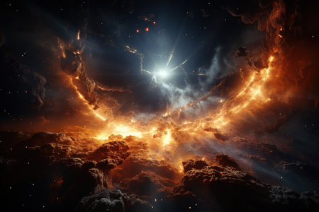 Supernova Explosion light as a star goes supernova, briefly outshining entire galaxies.Generated with AIの素材