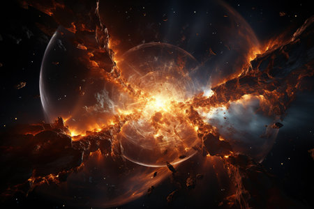 Supernova Explosion light as a star goes supernova, briefly outshining entire galaxies.Generated with AIの素材